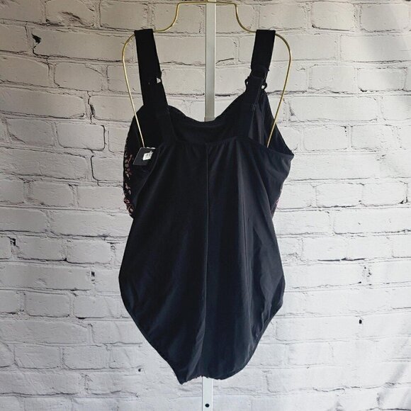 Aqua Green Women's UPF 50 Asymmetrical Shoulder One Piece Swimsuit, BT7-AL - Picture 3 of 4